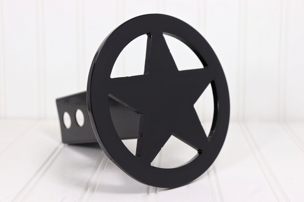 Matte Black Circle Star Hitch Cover, Free Shipping