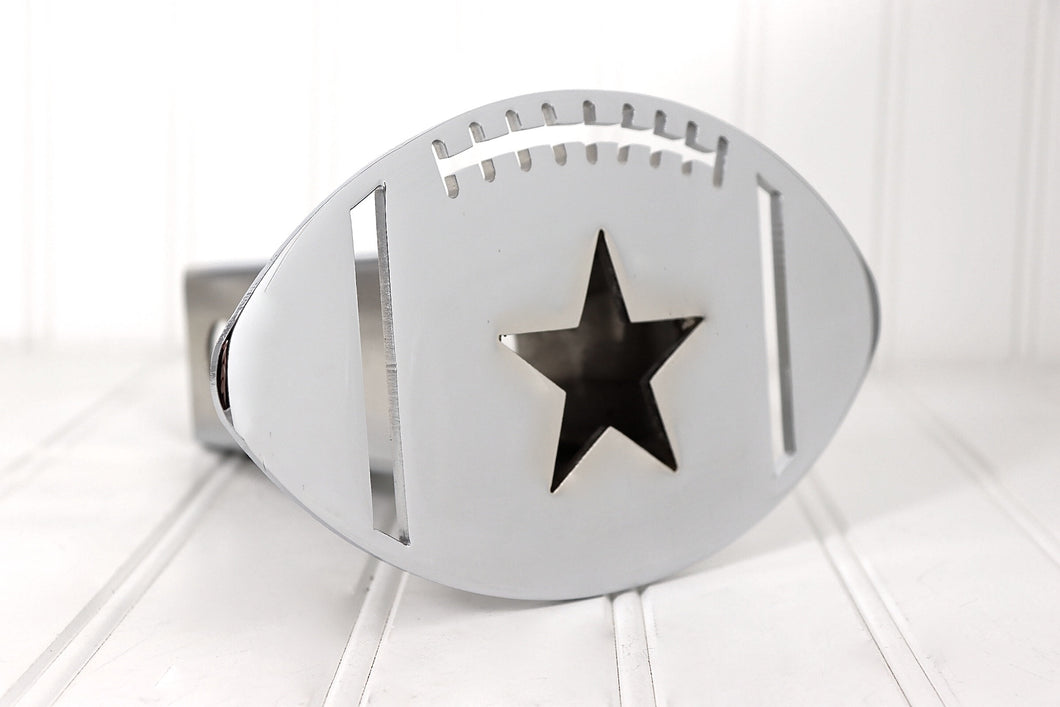 Chrome Football Star Hitch Cover, Free Shipping