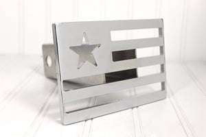 Chrome Patriotic Flag Hitch Cover, Free Shipping