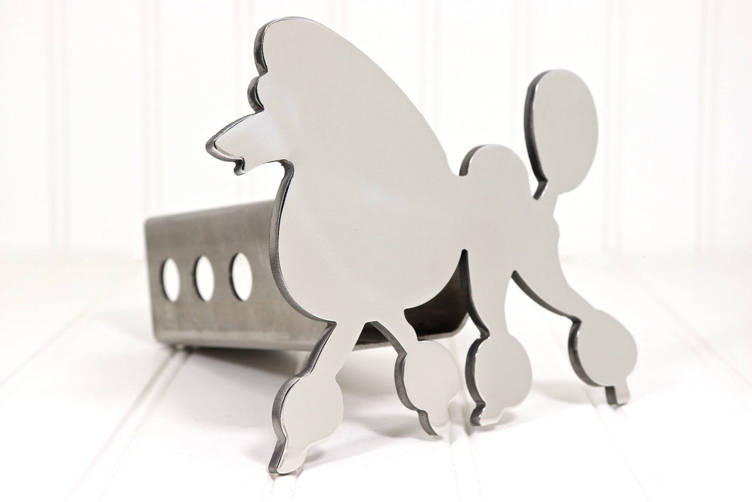 Stainless Poodle Hitch Cover, Free Shipping