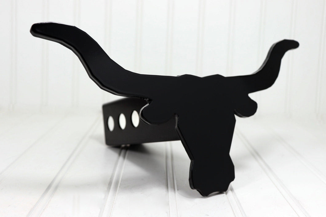 Matte Black Longhorn Hitch Cover, Free Shipping