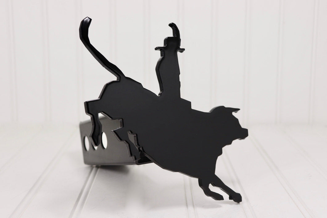 Black Bull Riding Hitch Cover, Free Shipping