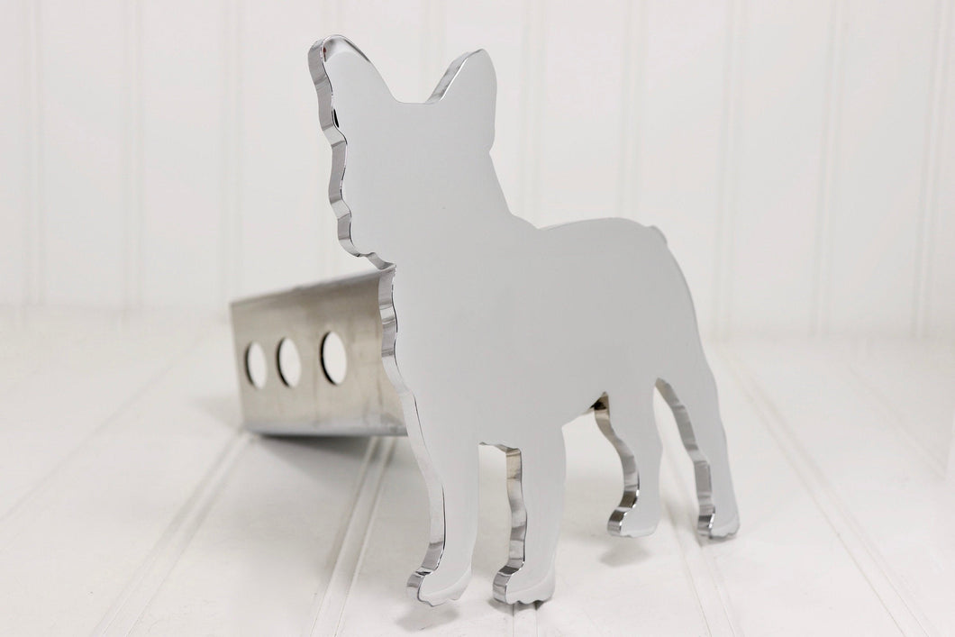 Chrome French Bulldog Hitch Cover, Free Shipping