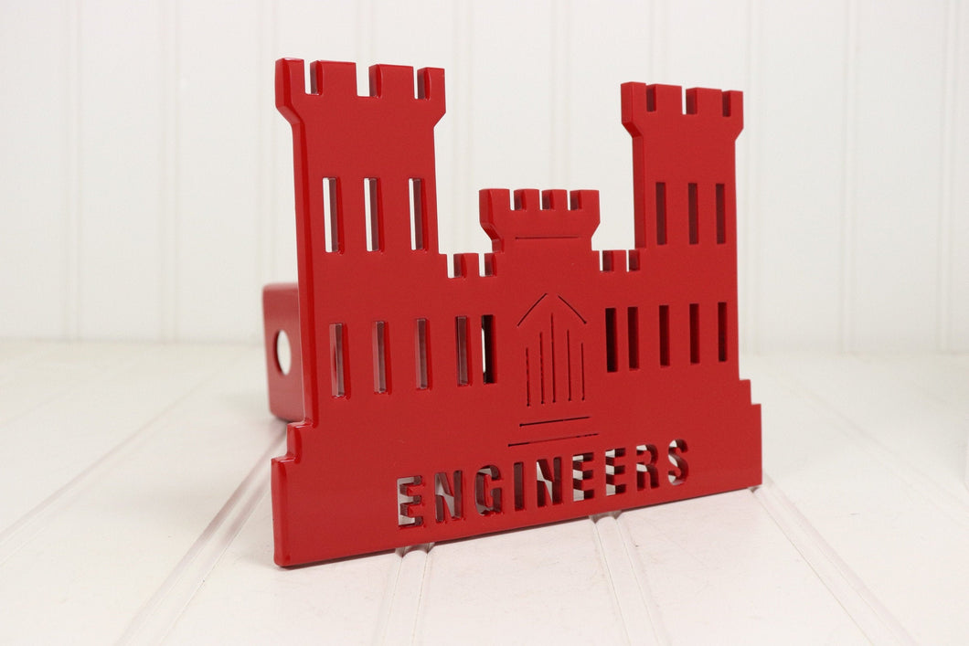 Red Engineers Castle Hitch Cover, Free Shipping