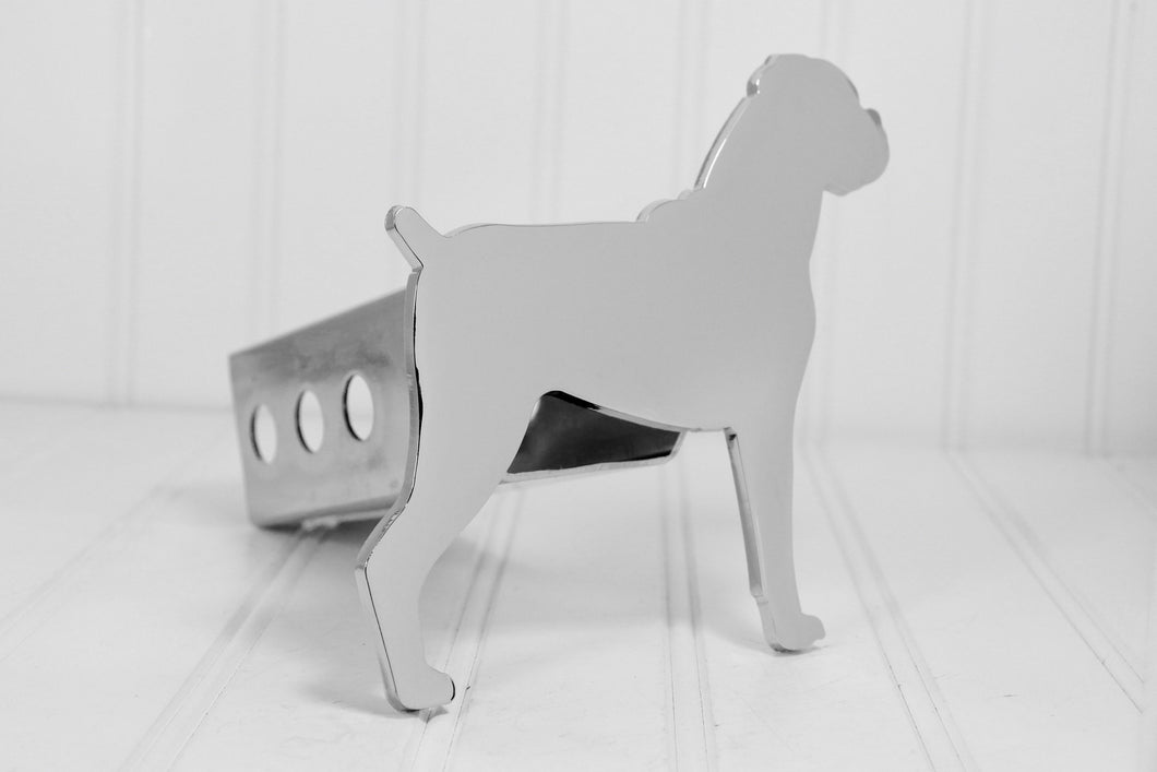 Chrome Boxer Floppy Ears Hitch Cover, Free Shipping